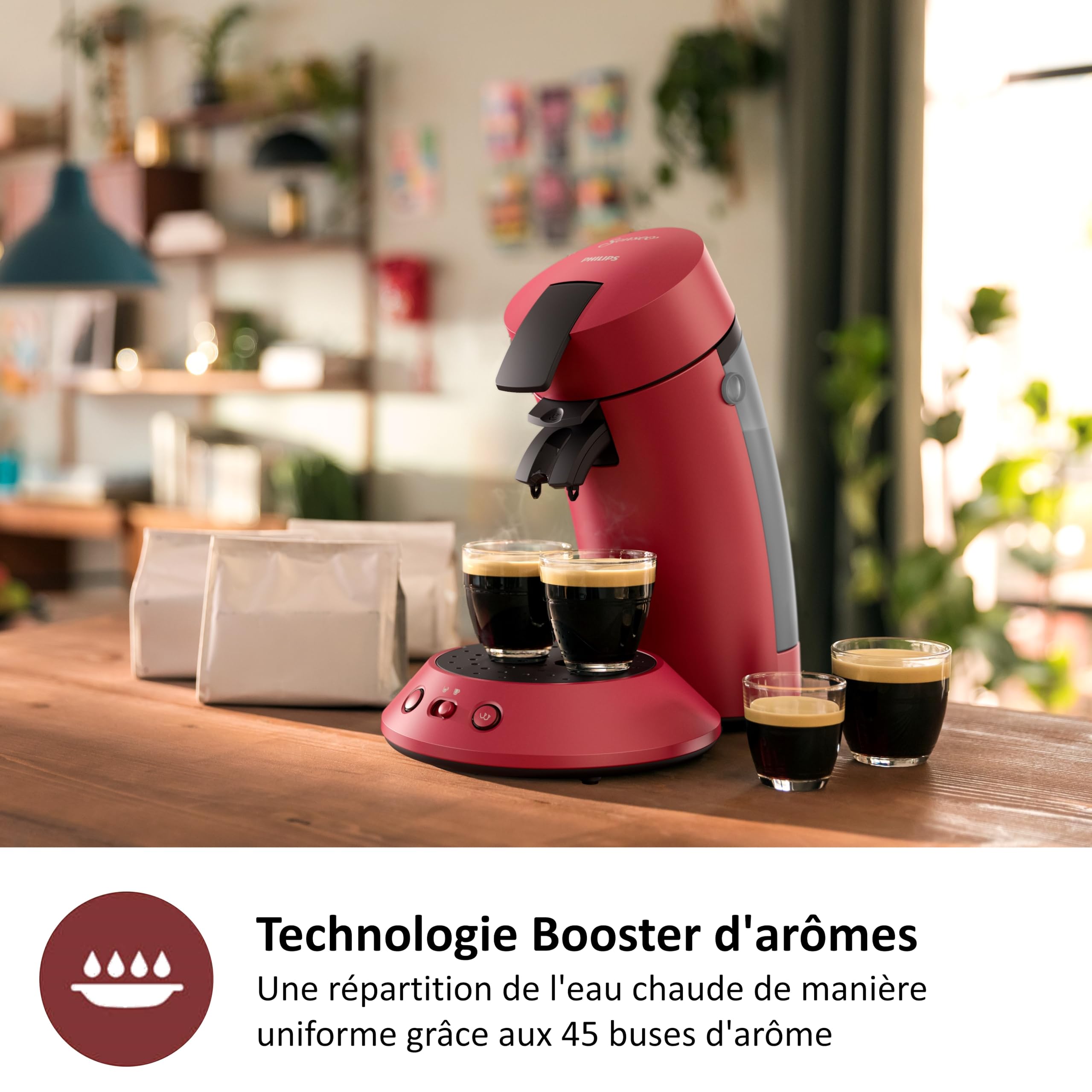 SENSEO Original Plus Rouge CSA210/91 – Café Personnalisé en un Clic